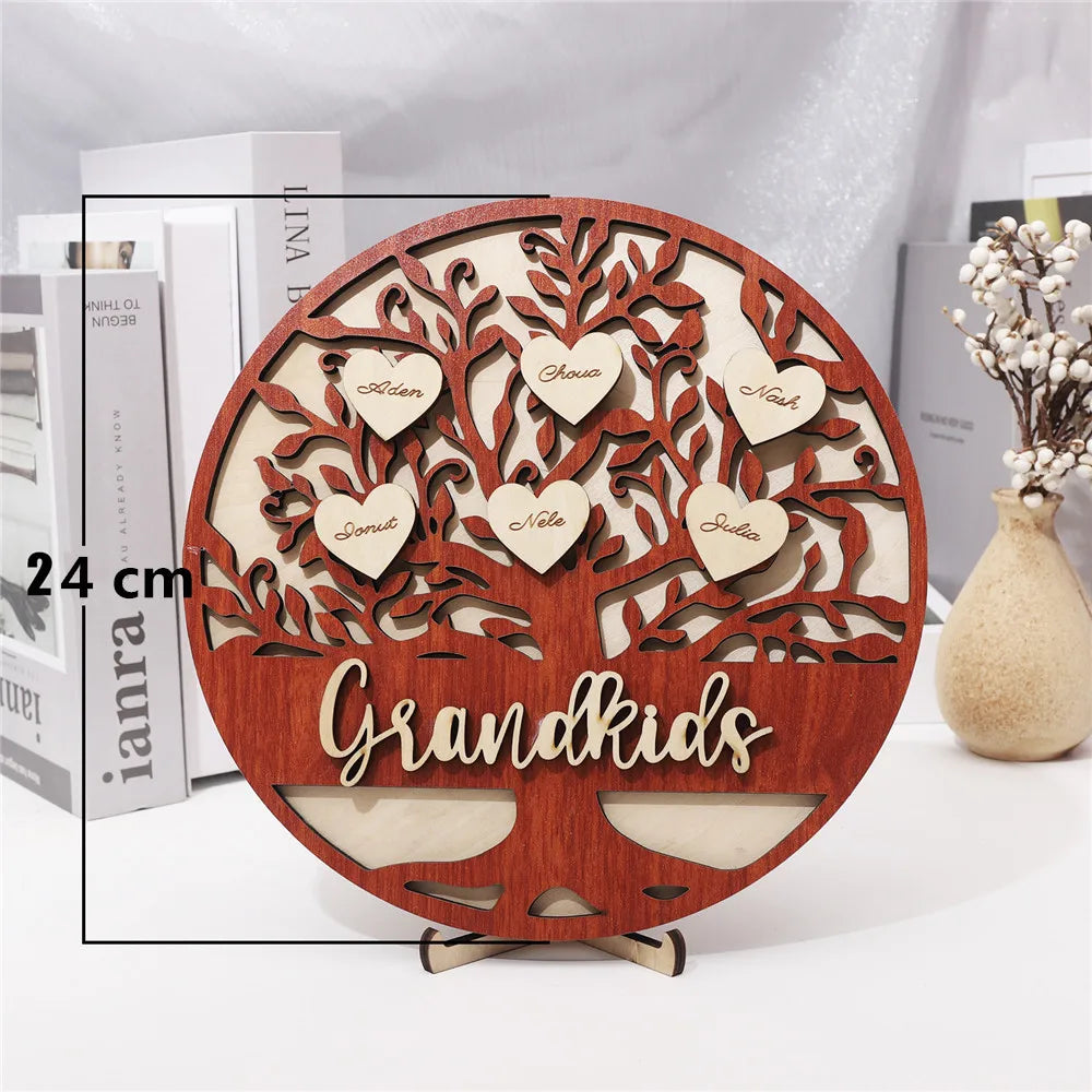 Personalized Family Tree Hanging Hearts Sign