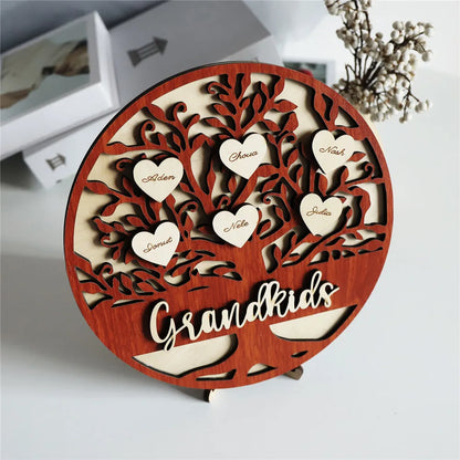 Personalized Family Tree Hanging Hearts Sign