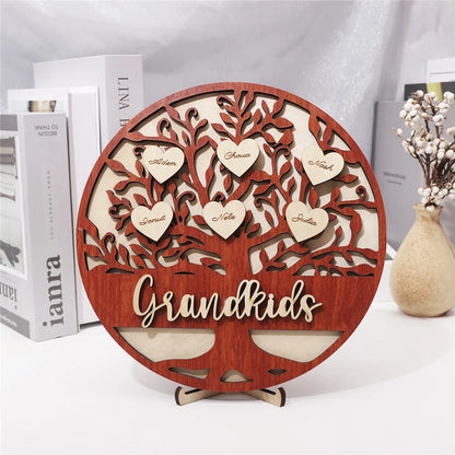 Personalized Family Tree Hanging Hearts Sign