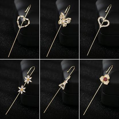 Luxury Crystal Butterfly Flower Ear Cuff