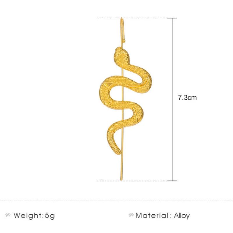 Exaggerated Snake Wrap Ear Crawler Earrings