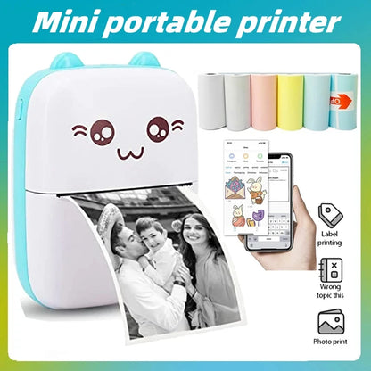 Portable Mini Cat Thermal Printer – Wireless Bluetooth 58mm Photo & Label Printer