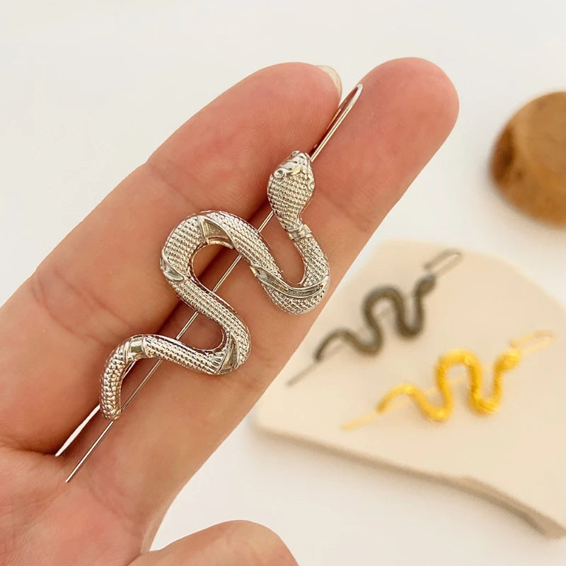 Exaggerated Snake Wrap Ear Crawler Earrings