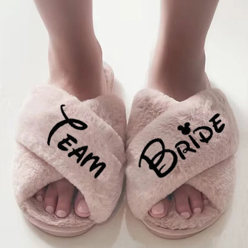 Bride Fluffy Slippers - Perfect for Bachelorette & Bridal Events