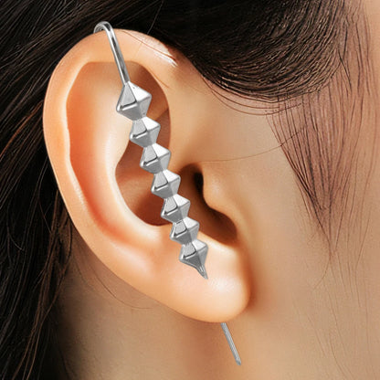 Punk Stainless Steel Cross Tiger Hook Ear Cuff