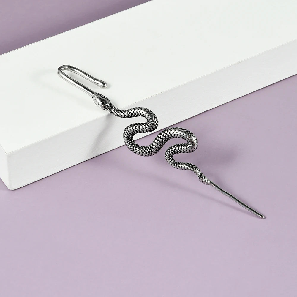 Punk Stainless Steel Cross Tiger Hook Ear Cuff