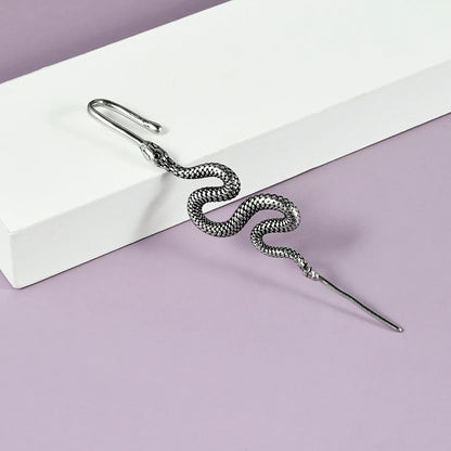 Punk Stainless Steel Cross Tiger Hook Ear Cuff