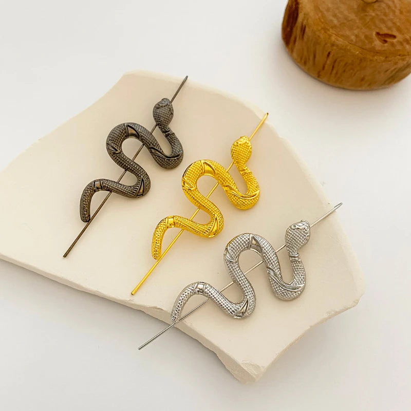 Exaggerated Snake Wrap Ear Crawler Earrings